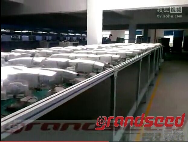 LED flood light aging line working video